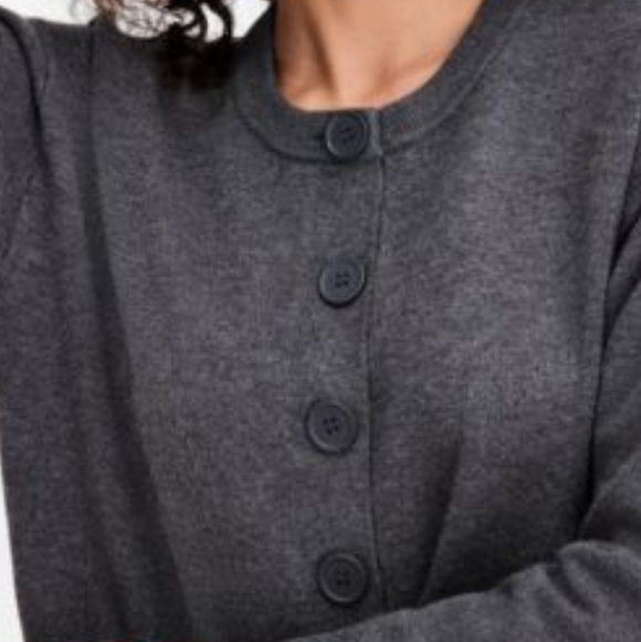 Charter Club Sweaters - Charter Club Charcoal Button-Up Cardigan